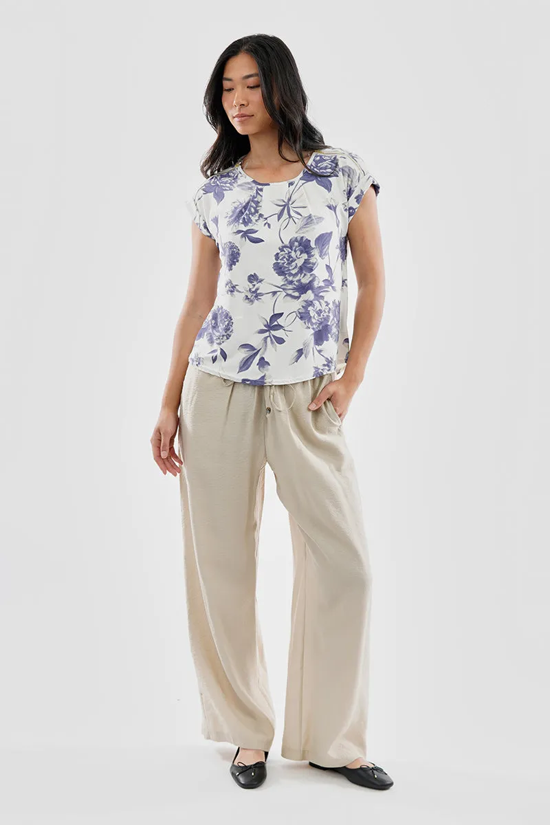 Beechers Brook Floral Zipper Shoulder Detail Blouse - White sold by Fairweather product image thumbnail 5