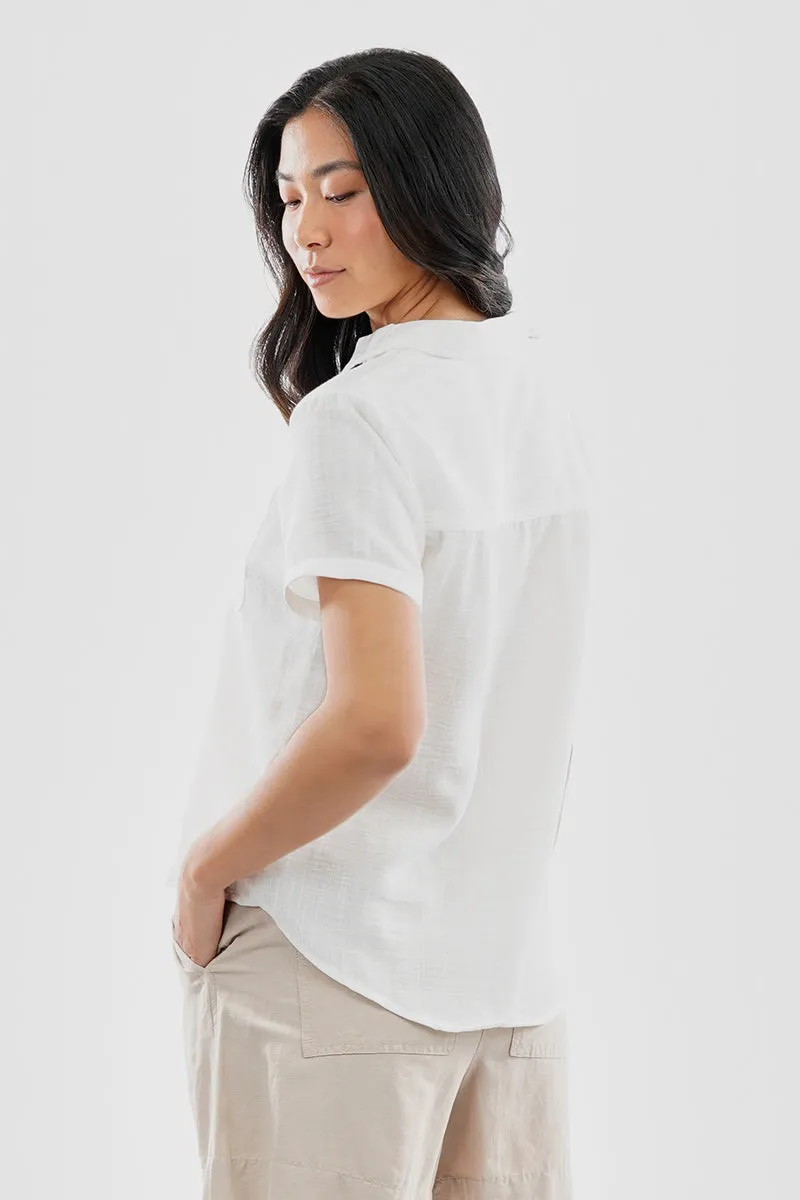 Super Triple Goose Vintage Short Sleeve Button Up Textured Shirt - White sold by Fairweather product image thumbnail 3