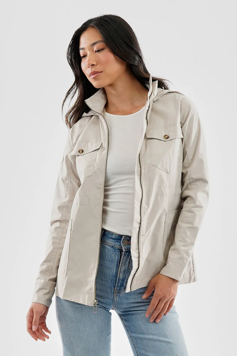 Canada Weather Gear Coated Microfibre Zip Up Lightweight Jacket - Cream sold by Fairweather