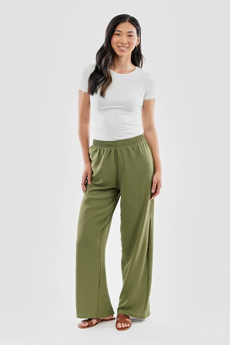 Stylexchange Vintage Solid Basic Palazzo Pants - Olive sold by Fairweather product image thumbnail 5