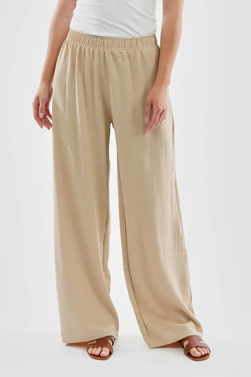 Stylexchange Vintage Solid Basic Palazzo Pants - Cream sold by Fairweather