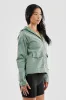 Canada Weather Gear Cropped Coated Microfibre Lightweight Jacket - Olive sold by Fairweather