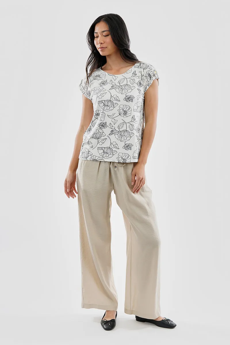 Beechers Brook Floral Cap Sleeve Back Slit Tee - White sold by Fairweather product image thumbnail 5