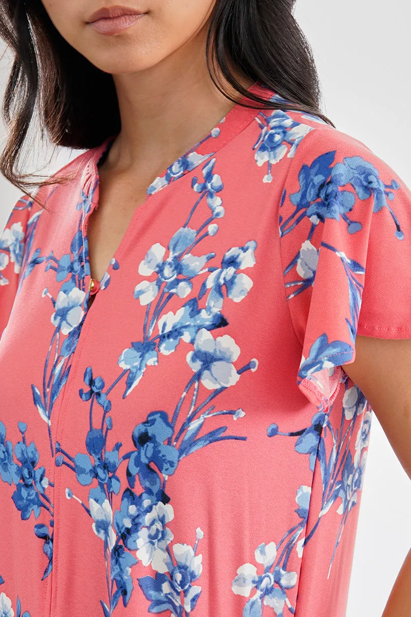 International INC Company Floral Single Button Blouse - Pink sold by Fairweather product image thumbnail 4