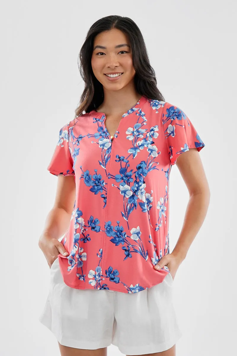 International INC Company Floral Single Button Blouse - Pink sold by Fairweather