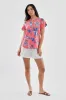 International INC Company Floral Single Button Blouse - Pink sold by Fairweather