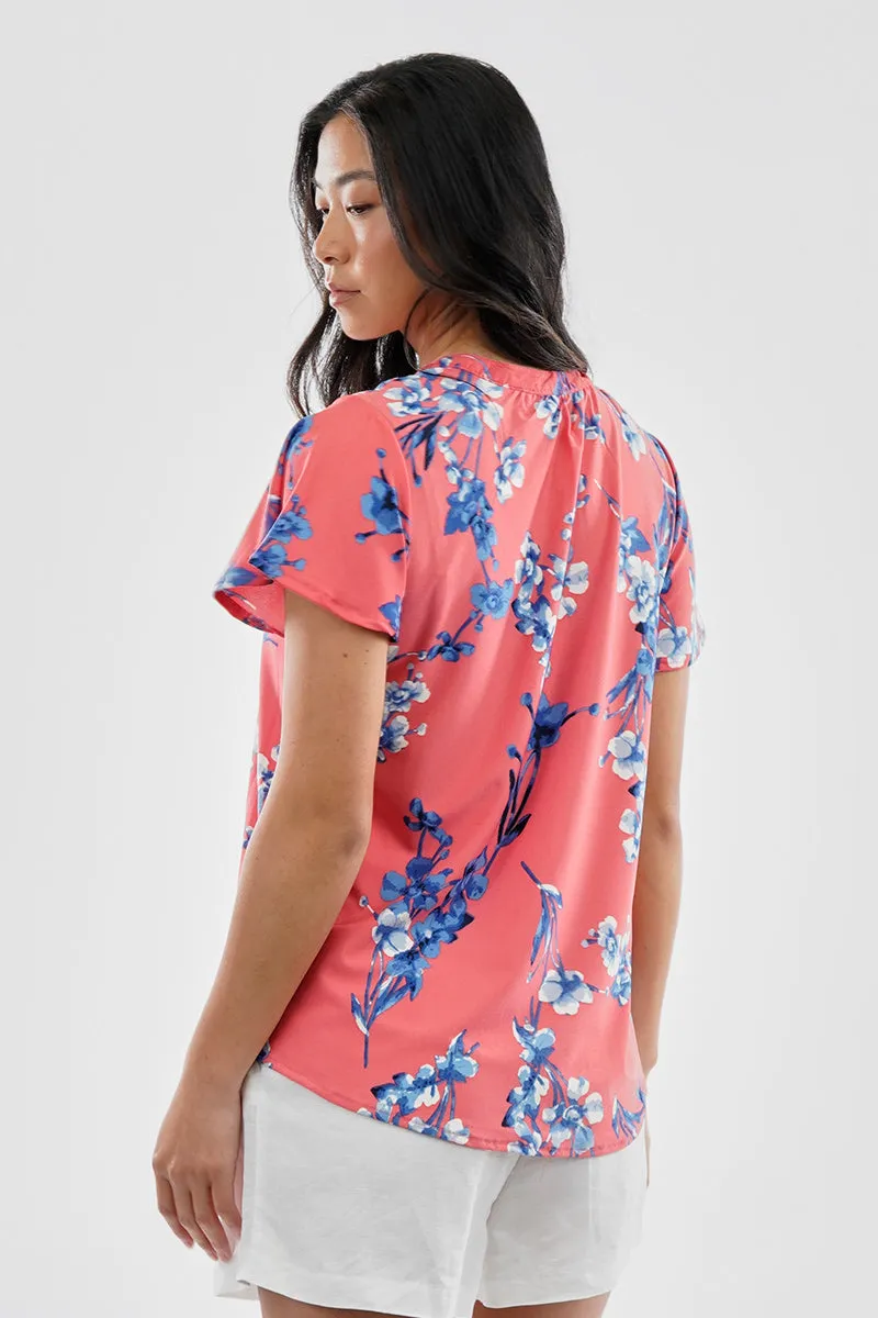 International INC Company Floral Single Button Blouse - Pink sold by Fairweather product image thumbnail 3