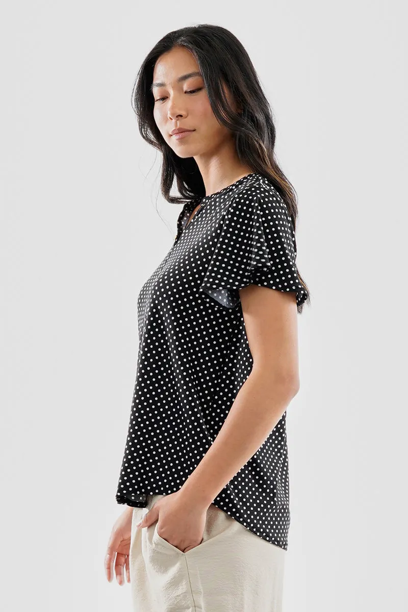 International INC Company Polka Dot Single Button Blouse - Black sold by Fairweather product image thumbnail 2
