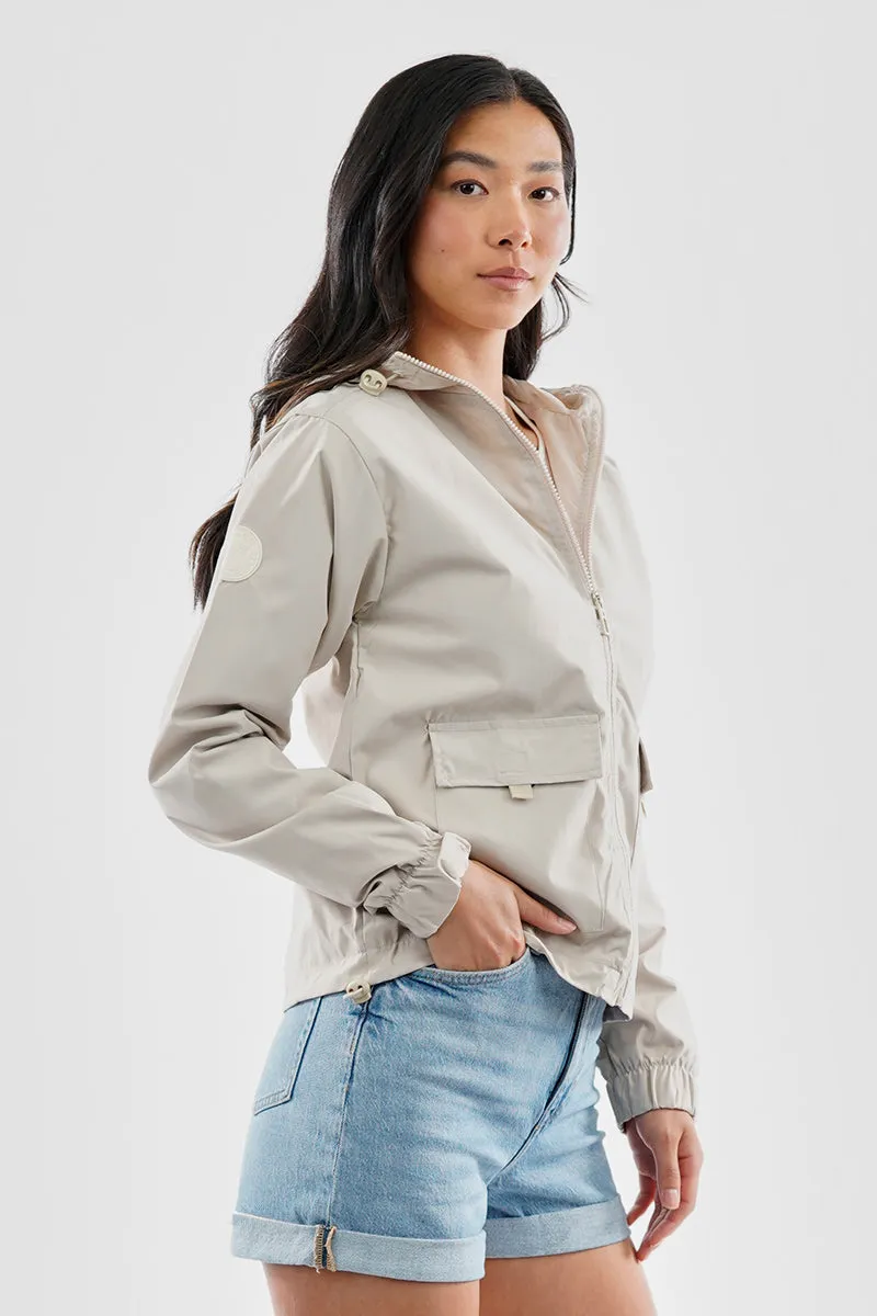 Cropped Coated Microfibre Lightweight Jacket - Cream sold by Fairweather product image thumbnail 2
