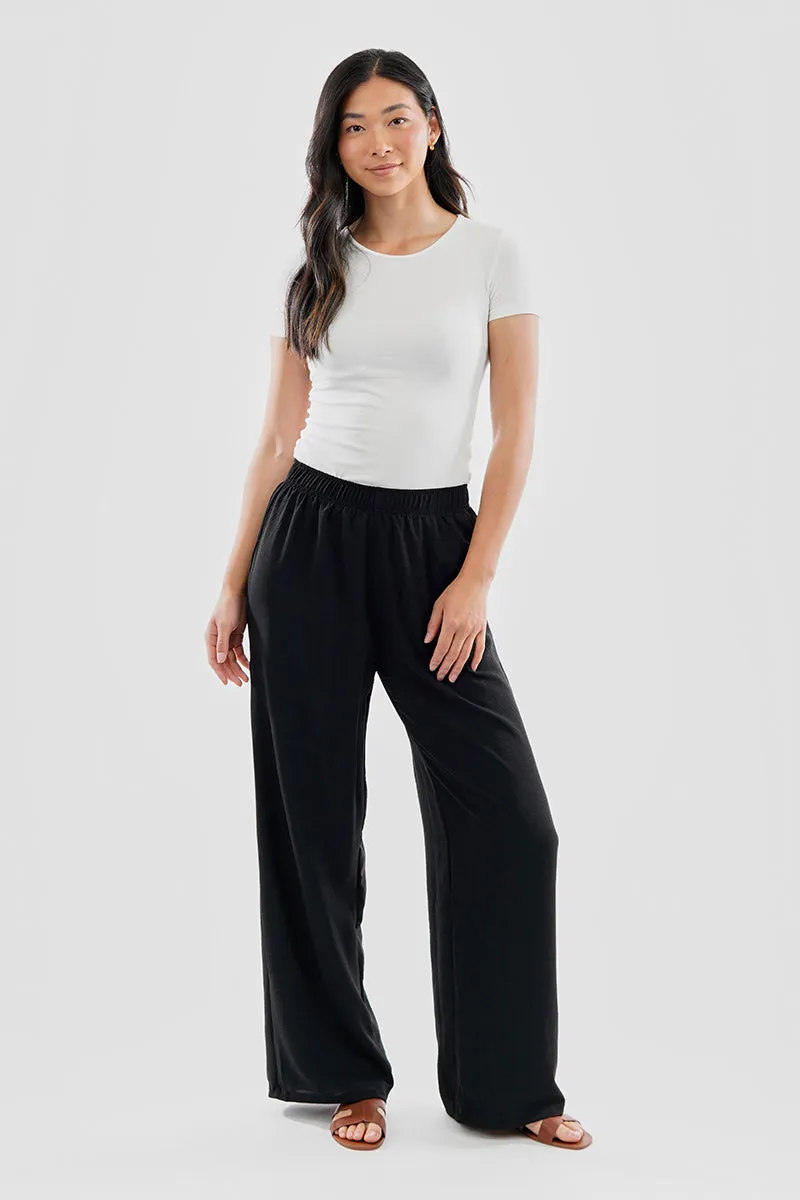 Stylexchange Vintage Solid Basic Palazzo Pants - Black sold by Fairweather product image thumbnail 5