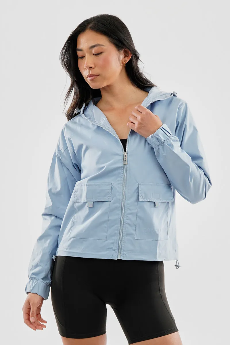 Canada Weather Gear Cropped Coated Microfibre Lightweight Jacket - Blue sold by Fairweather