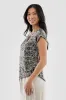 Beechers Brook Patterned Zipper Shoulder Detail Blouse - Black sold by Fairweather