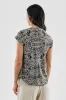 Beechers Brook Patterned Zipper Shoulder Detail Blouse - Black sold by Fairweather
