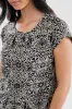 Beechers Brook Patterned Zipper Shoulder Detail Blouse - Black sold by Fairweather