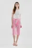Stylexchange Striped Belted Culotte Pants - Pink sold by Fairweather
