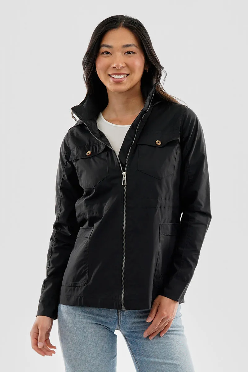 Canada Weather Gear Coated Microfibre Zip Up Lightweight Jacket - Black sold by Fairweather