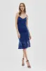 Costa Blanca Floral Lace Flounce Hem Cocktail Dress - Blue sold by Fairweather