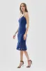 Costa Blanca Floral Lace Flounce Hem Cocktail Dress - Blue sold by Fairweather