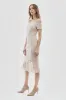 Costa Blanca Lace Off Shoulder Side Slit Cocktail Dress - Cream sold by Fairweather