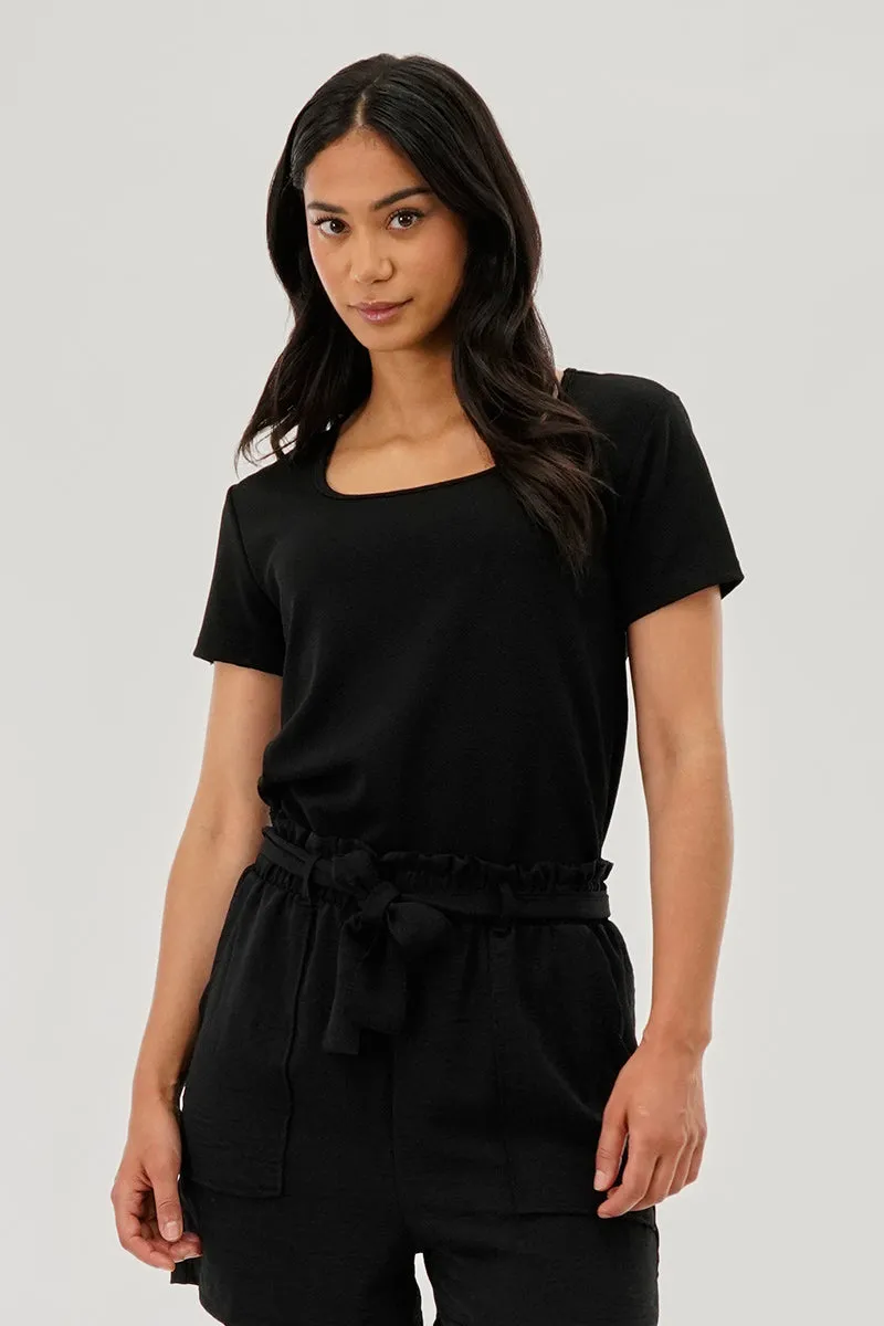 Runaway Bay Square Neck Tee - Black sold by Fairweather