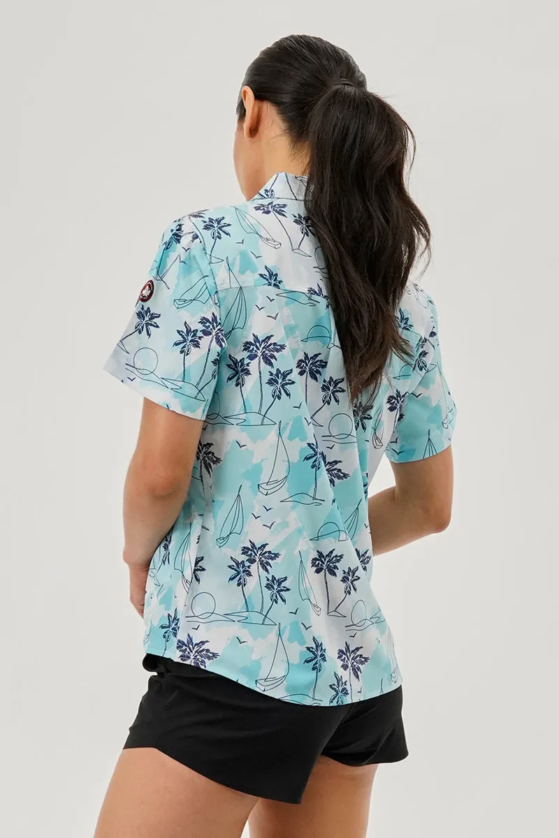 Canada Weather Gear Printed Short Sleeve Button Up Shirt - Aqua sold by Fairweather product image thumbnail 3