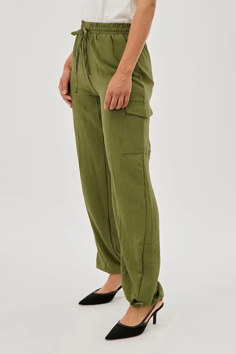 Stylexchange Vintage Drawstring Cargo Pants - Olive sold by Fairweather product image thumbnail 2