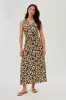 Beechers Brook Leopard Print V-Neck Maxi Dress - Beige sold by Fairweather