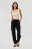 Costa Blanca Ribbed Quarter Zip Tank Top - Cream sold by Fairweather