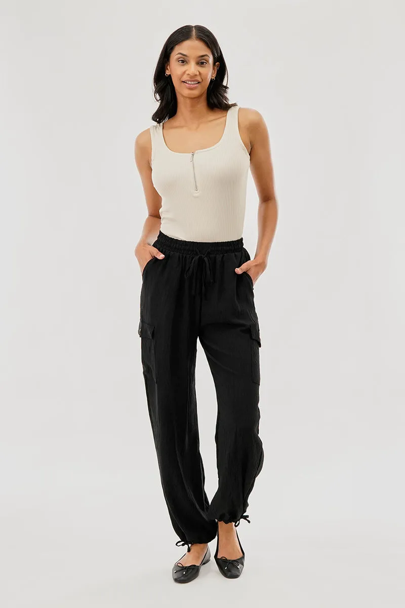 Costa Blanca Ribbed Quarter Zip Tank Top - Cream sold by Fairweather product image thumbnail 5