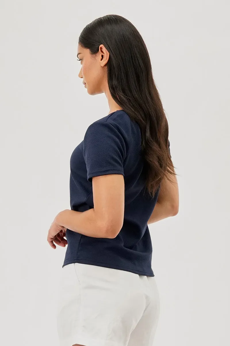 Runaway Bay Square Neck Tee - Navy sold by Fairweather product image thumbnail 3