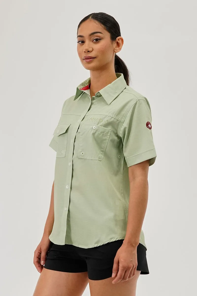Canada Weather Gear Short Sleeve Button Up Utility Shirt - Green sold by Fairweather product image thumbnail 2