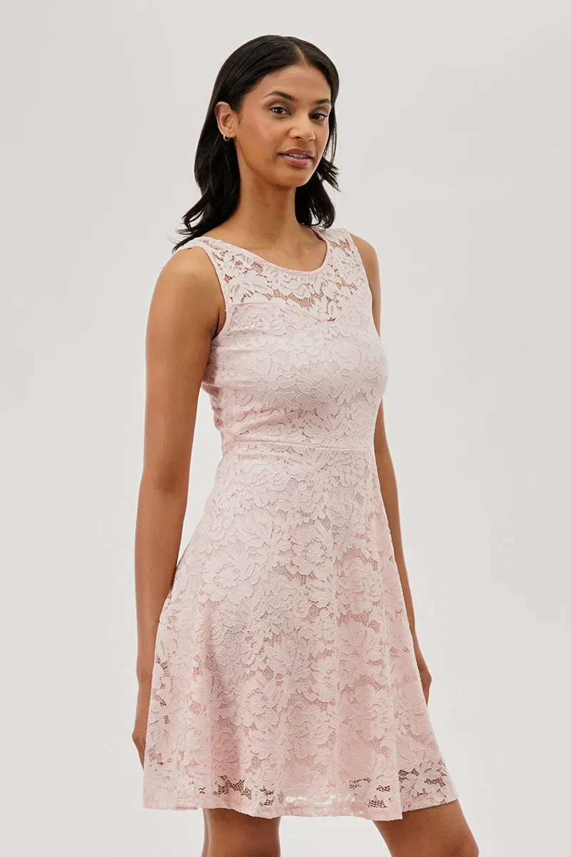 Costa Blanca Floral Lace Sleeveless Cocktail Dress - Pink sold by Fairweather product image thumbnail 2