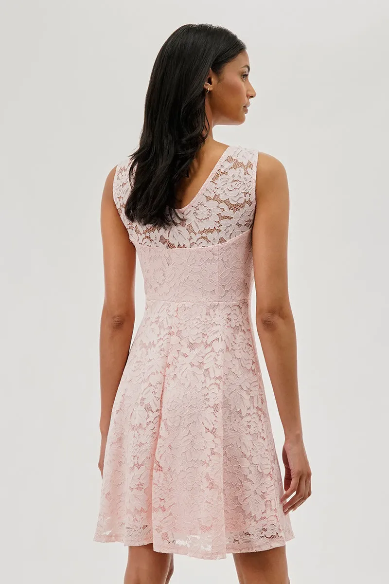 Costa Blanca Floral Lace Sleeveless Cocktail Dress - Pink sold by Fairweather product image thumbnail 3