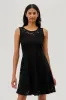 Costa Blanca Floral Lace Sleeveless Cocktail Dress - Black sold by Fairweather