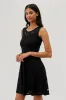 Costa Blanca Floral Lace Sleeveless Cocktail Dress - Black sold by Fairweather
