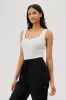 Costa Blanca Ribbed Quarter Zip Tank Top - White sold by Fairweather