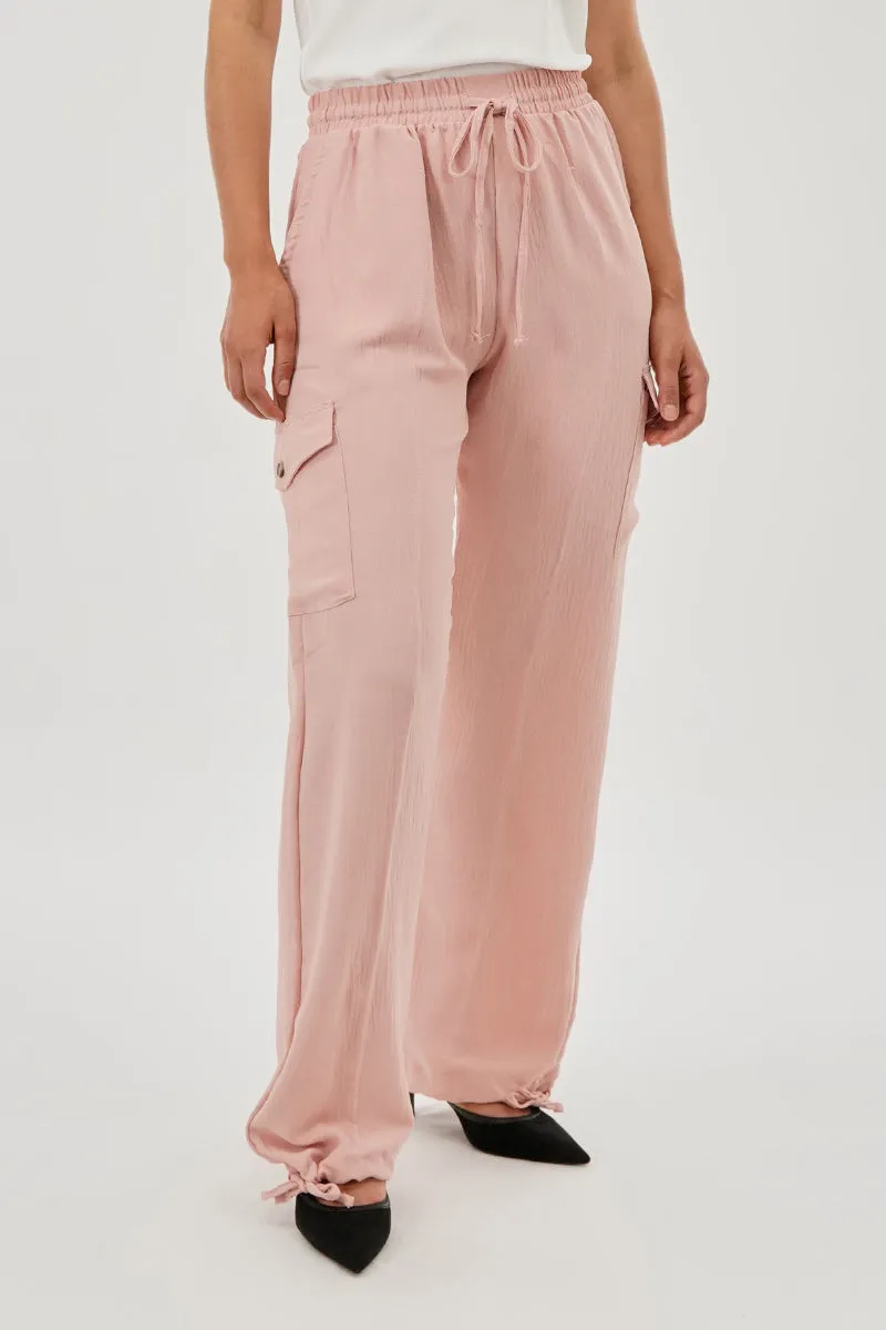 Stylexchange Vintage Drawstring Cargo Pants - Pink sold by Fairweather