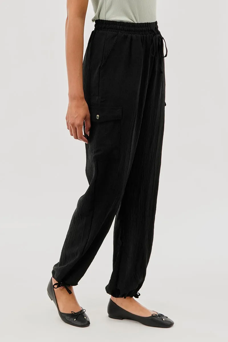 Stylexchange Vintage Drawstring Cargo Pants - Black sold by Fairweather product image thumbnail 2