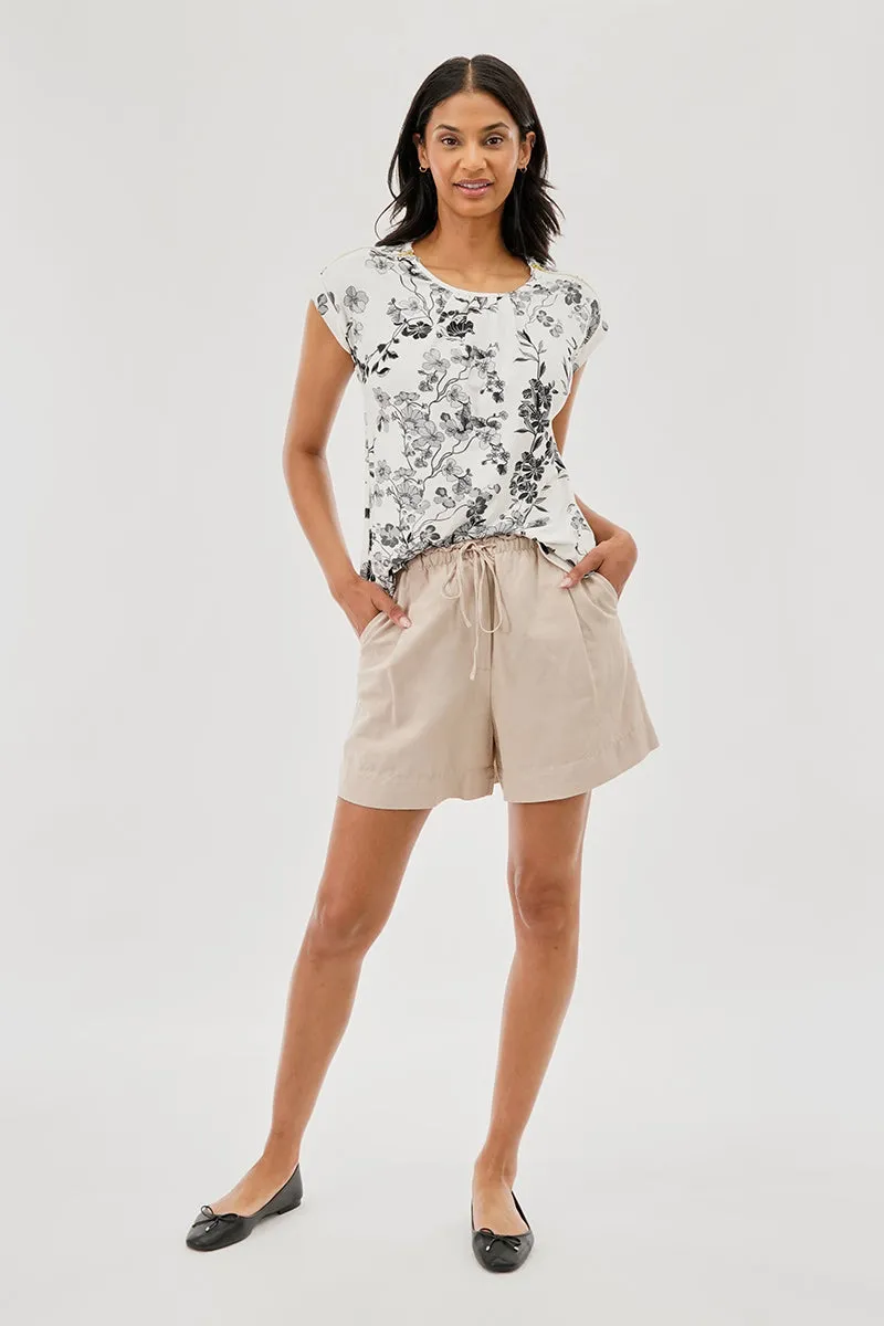 International INC Comapny Floral Shoulder Zipper Blouse - White sold by Fairweather product image thumbnail 5