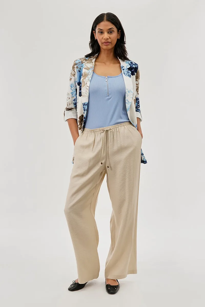 Costa Blanca Floral Roll Up Sleeve Open Blazer - Blue sold by Fairweather product image thumbnail 5