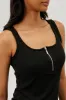 Costa Blanca Ribbed Quarter Zip Tank Top - Black sold by Fairweather