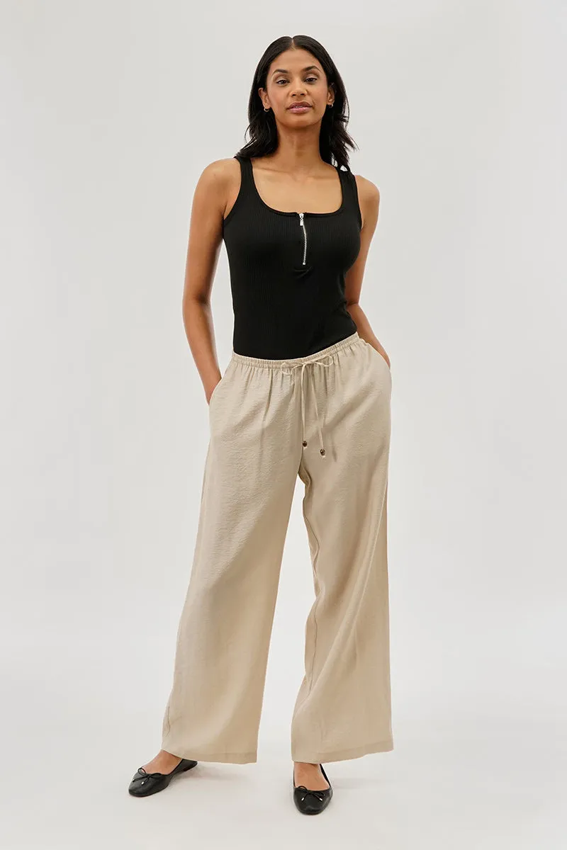 Costa Blanca Ribbed Quarter Zip Tank Top - Black sold by Fairweather product image thumbnail 5