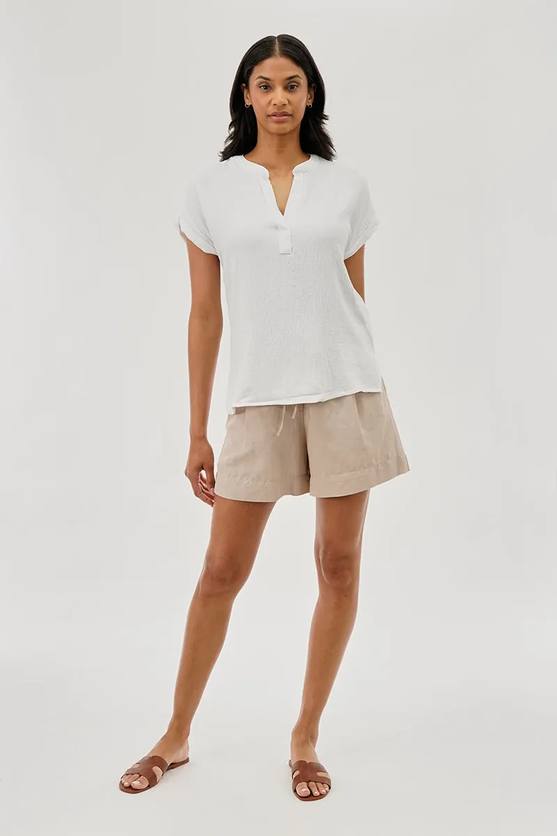 Vintage V-Neck Short Sleeve Blouse - White sold by Fairweather product image thumbnail 5