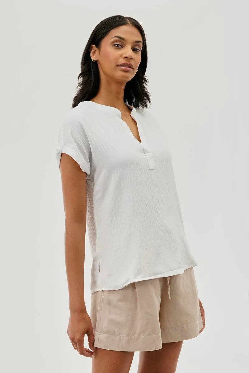 Vintage V-Neck Short Sleeve Blouse - White sold by Fairweather product image thumbnail 2