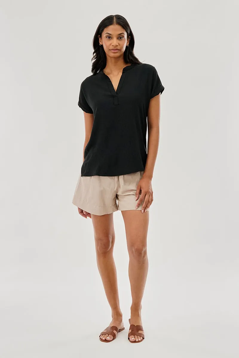 Stylexchange Vintage V-Neck Short Sleeve Blouse - Black sold by Fairweather product image thumbnail 5