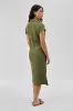 Stylexchange Vintage Belted Button Up Midi Dress - Olive sold by Fairweather