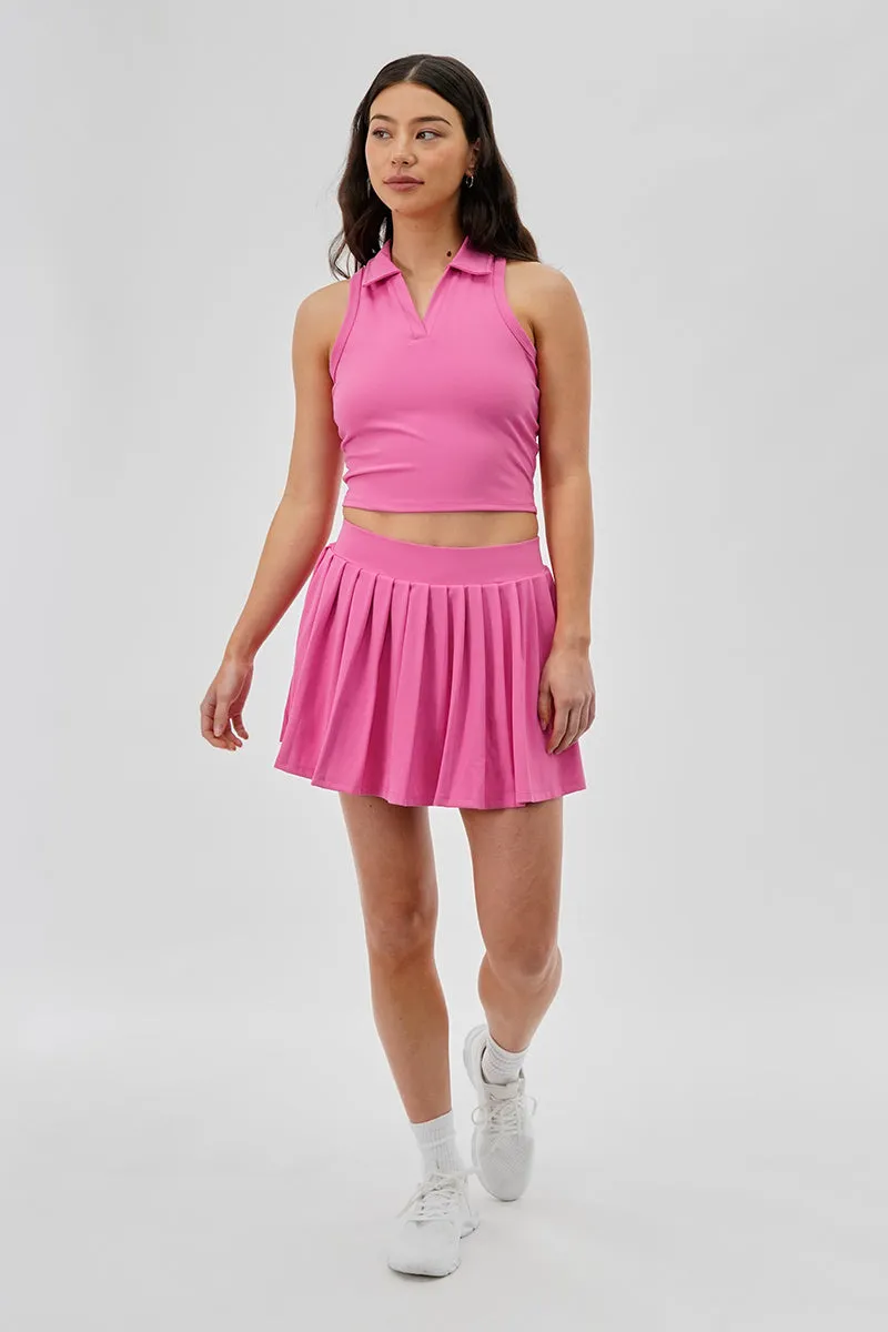 Body Instinct Cropped V-Neck Tennis Tank Top - Pink sold by Fairweather product image thumbnail 5