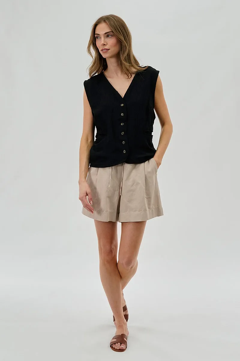 Stylexchange Vintage Button Up Sleeveless Shirt - Black sold by Fairweather product image thumbnail 5