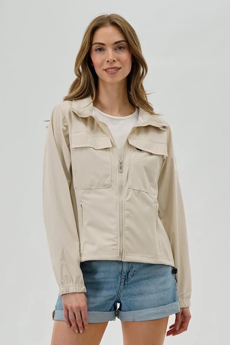 Canada Weather Gear Hooded Utility Lightweight Jacket - Cream sold by Fairweather
