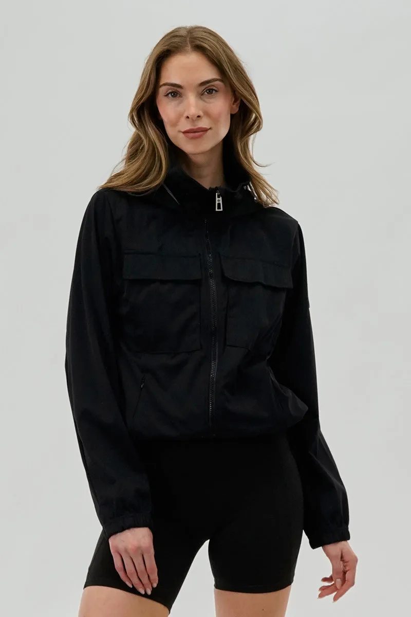 Canada Weather Gear Hooded Utility Lightweight Jacket - Black sold by Fairweather